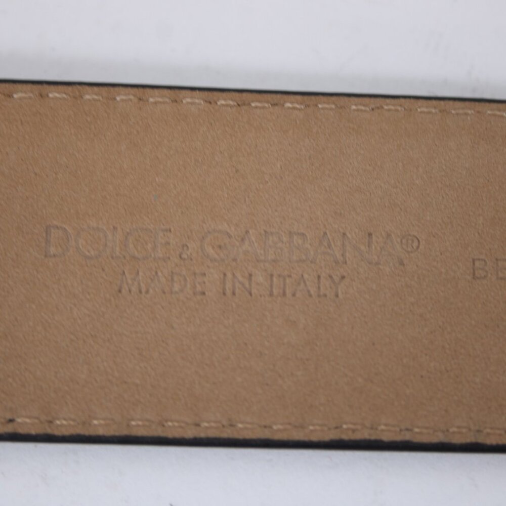 Dolce Gabbana BE1322 90 CM 36 Inch Rhinestone Encrusted Logo Buckle Lizard Belt - Picture 3 of 7